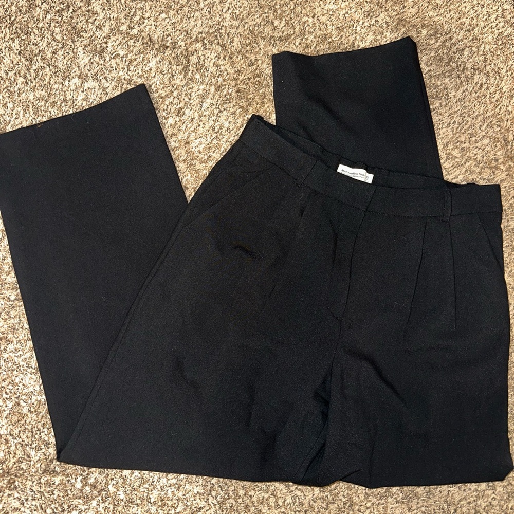 Abercrombie & Fitch Black Wide Leg Pants - Long